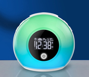 Despertador Inteligente con Luz de Amanecer Recargable, Reloj Despertador Electrónico con Sonidos Naturales, Música, Altavoz Bluetooth y Luz de Colores - Product Image 2