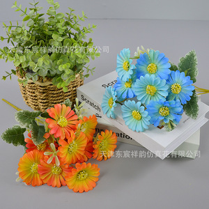 Ramo de Margaritas Artificiales Dongchen Crafts, 10 Cabezas, Crisantemos Redondos de Plástico y Seda, Decoración para Bodas, Estilo Pastoral - Product Image 4