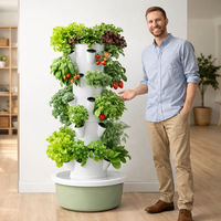 Tour hydroponique verticale à 5 niveaux Tru-spring TSP-L5-20P, écologique, avec irrigation goutte à goutte en recirculation, construction en PVC/ABS pour