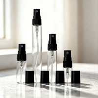 Flacon pulvérisateur de parfum miniature en verre en gros 2ml 3ml 5ml 10ml, atomiseur vide rechargeable, flacon de voyage portable avec pompe pulvérisatrice noire