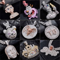 Pendentif personnalisé professionnel en argent 925 plaqué or rose avec moissanite, style bling, pour fêtes hip-hop