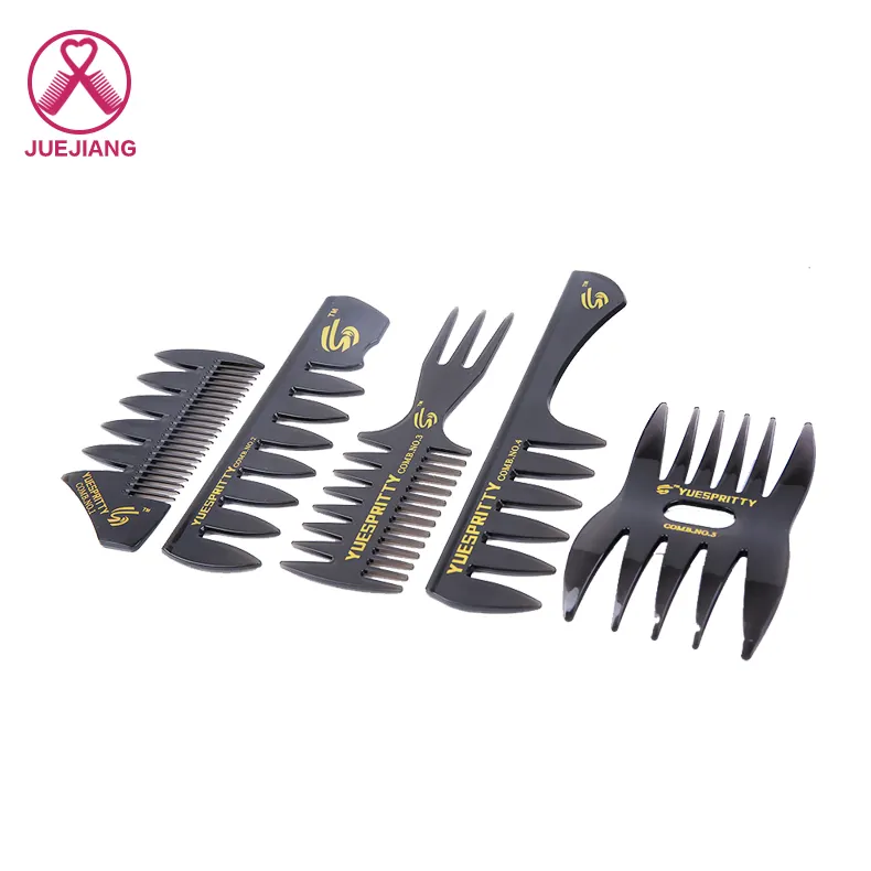 Free Sample Wholesale Comb For Salon Barber Plastic Large Oil Hair Afro Pick Comb Men Styling Texture Retro Comb