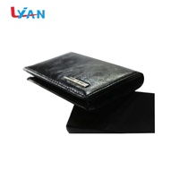 Dompet Kartu Bisnis Klasik Pria LIYAN Kualitas Unggul Kulit Asli Hitam Penutup Kancing Multifungsi 3 in 1
