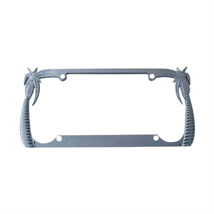 Cadre de plaque d'immatriculation de voiture en métal argenté - Product Image 1