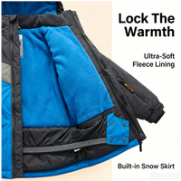 Veste de ski pour enfants, imperméable et respirante, 4-14 ans, combinaison de ski unisexe pour les sports d'hiver