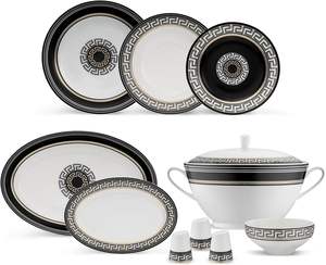 Moderno 60 pz nuovo <span class=keywords><strong>set</strong></span> di stoviglie in ceramica eco-friendly Bone China piatto piatto per <span class=keywords><strong>6</strong></span> <span class=keywords><strong>persone</strong></span> - Product Image 1