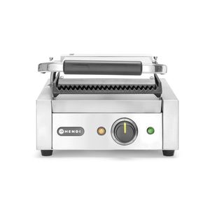 Máquina para Hacer Sándwiches HENDI, Versión Individual, 230V/1800W, Superficie Superior e Inferior Acanalada, Equipo de Cocina Comercial, 310x375x(H)216mm - Product Image 1