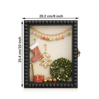 Bingkai Foto Shadow Box Modern Custom dengan Latar Belakang Linen, Bingkai Kayu Warna Putih/Hitam, Ramah Lingkungan, Tahan Lama, untuk Dinding Rumah