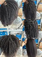 Perruque à bandeau bouclée crépue en cheveux humains de qualité supérieure