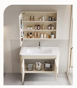 2025 Hot-Selling Modern Luxury Bathroom Vanity <b>Set</b> Includes Ceramic Basin <b>Mirror</b> Cabinet for Villa Bedroom Use - Product Image 6