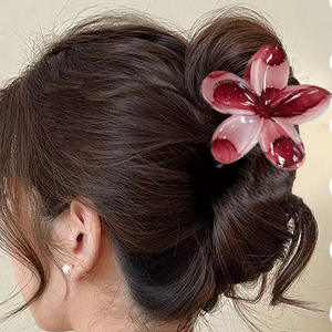 กิ๊บติดผมดอกลีลาวดีแฟชั่นใหม่ ขายดี ขนาด 8 ซม. กิ๊บหนีบผมรูปดอกไข่ ขนาดเล็ก โปร่งใส ทำจากพลาสติก - Product Image 2