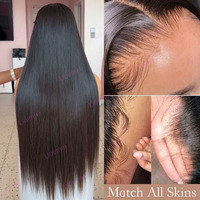 Peluca de Cabello Humano Virgen Liso Extremo con Encaje Frontal HD 13x6 sin Pegamento, Pre-arrancada, Pre-cortada, con Cordón Ajustable, Venta al por Mayor