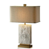 Lampe de table moderne et unique en marbre pour la décoration intérieure, grande lampe de chevet pour chambre d'hôtel, alimentation électrique, métal