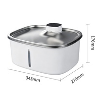 Fontaine à eau pour chat et chien, non électrique, filtrée, en acier inoxydable 304, à circulation, à activation par capteur, distribution automatique