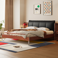 Lit Fluide Shadow Bed de style français vintage médiéval en bois massif démontable 1,8x2m pour chambre principale et usage nuptial