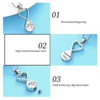 Collier Pendentif Urne Commémorative en Acier pour Cendres d'Animaux (Chien/Chat) avec Empreinte de Patte - Bijou Funéraire Infini d'Amour