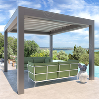 Moderne Wasserdichte Outdoor-Pergola aus Aluminium mit Motorisiertem Verstellbarem Lamellendach Bioklimatische Garten-Pergola für Draußen
