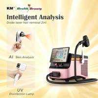 Machine d'épilation au laser à diode portable 2000W, 4 longueurs d'onde, refroidissement par glace, écran tactile, usage professionnel