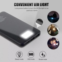 Chargeur portable sans fil 2 en 1, chargeur solaire détachable, mini batterie externe avec câbles intégrés, Power Bank