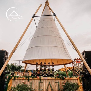 Safari Bamboo <strong>Tipi</strong> Cone Tent Canvas <strong>Teepee</strong> for Party - Product Image 4
