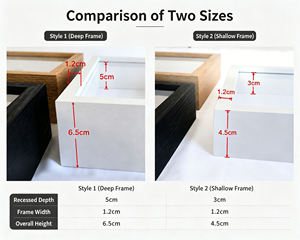 Wholesale 8x8 8x10 10x10 12x12 Inch A4 <strong>3D</strong> Wooden Shadow <strong>Box</strong> <strong>Frames</strong> with UV Printed Glass-3CM 5CM Deep Eco-Friendly Display Case - Product Image 3