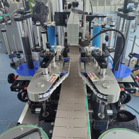 Machine d'étiquetage automatique pneumatique à double face à haut rendement pour bouteilles rondes, carrées et plates avec emballage en bois