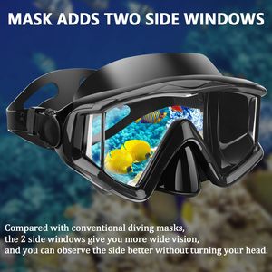 Mascherina per Snorkel Anti-appannamento per adulti Premium occhiali da nuoto impermeabili per apnea e sport maschere da sub personalizzabili - Product Image 2