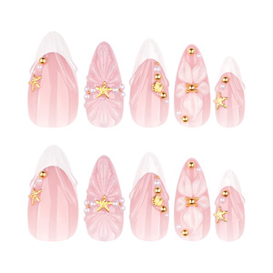 <span class=keywords><strong>Uñas</strong></span> Postizas de Verano Estilo Océano, <span class=keywords><strong>Cortas</strong></span>, Almendradas, con Flores 3D y Estrellas de Mar, <span class=keywords><strong>para</strong></span> Mujeres y Uso Diario - Product Image 2