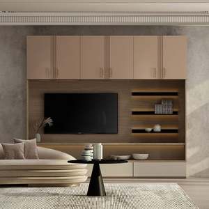 Meuble TV LED moderne de luxe pour salon avec armoire murale en bois, design flottant, portable, convient aux téléviseurs de 65 pouces et plus - Product Image 2