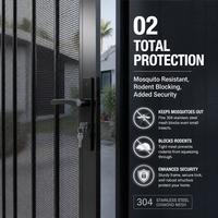 Porte moustiquaire pliante en alliage d'aluminium pour balcon, patio, villa, hôtel
