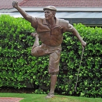 Sculpture de statue en bronze grandeur nature d'homme golfeur décoré dans un jardin extérieur personnalisé