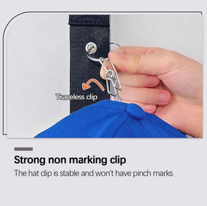 Crochets et rails de rangement muraux pour chapeaux, organisateur de casquettes à clipser, taille personnalisable, pour chambre, entrée, placard - Product Image 2