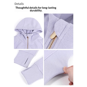 Sweat-shirt décontracté à capuche pour femme Shandong <span class=keywords><strong>Jimo</strong></span>, collection Printemps 2026, style coréen, coupe ajustée, manches longues, en polyester/coton - Product Image 4