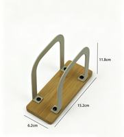 Porte-serviettes de table moderne en bambou, bois et métal, multifonctionnel, de petite taille, durable, réglable, mobile et portable