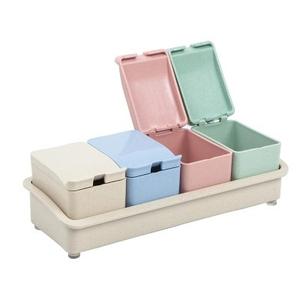 Juego de Botellas para Condimentos de Paja de Trigo, Equipo de Cocina, Salero, Caja Organizadora de Especias, Caja para Condimentos - Product Image 1