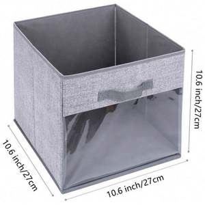 Wholesale Foldable <b>Storage</b> Organizer <b>Cube</b> Baskets Bins with Clear Window Functional Design for Efficient Organization - Product Image 2