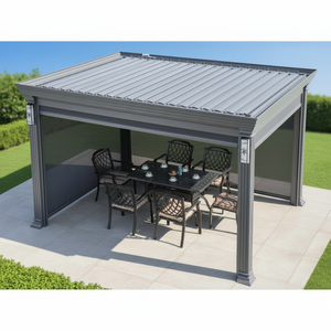 Pérgola Motorizada con Techo de Láminas Ajustables y Diseño Impermeable para Uso en Exteriores, Pérgola Eléctrica, Gazebo - Product Image 2