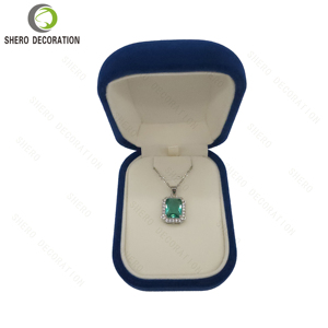 Estuche de Joyería de Terciopelo Azul Marino al por Mayor para Aretes y Collares, Caja de Regalo de Lujo para Anillos y Aretes - Product Image 4