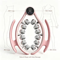 Nouveau masseur électrique portable multifonctionnel en forme d'anneau à 12 rouleaux réglable pour la sculpture des jambes et l'acupression des mains