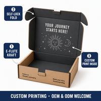Boîte d'expédition personnalisée en carton ondulé Kraft, auto-adhésive, double paroi E Flute, avec logo imprimé intérieur/extérieur, OEM ODM, vente en gros, usine, en vrac
