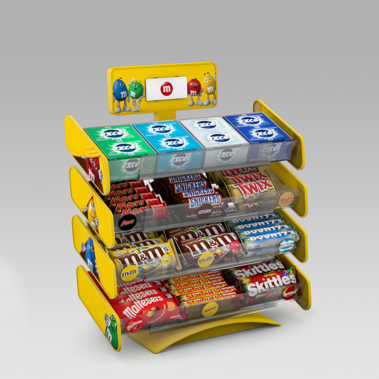 Customized Candy Store Snack Display Stand with Removable Metal Trays for Supermarket Shelves — view 5