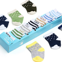 Vente chaude de haute qualité doux sept jours nouveau-né chaussette semaine bébé chaussettes 7 paires dans un ensemble
