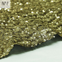 Tissu en maille de nylon extensible Nanyee Textile avec sequins dorés superposés