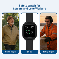 Montre GPS 4G pour personnes âgées avec alarme et localisation pour travailleurs isolés, détection de chute, appel SOS, sécurité et santé