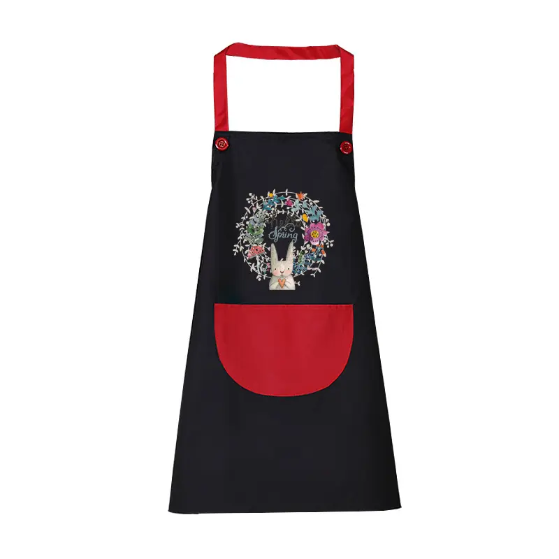 Custom cartoon adult stylish Waterproof Kitchen apron logo embroidery