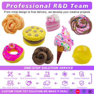 Slime en Nubes Personalizado OEM, Formas de Postre, Paquete de 6, Slime de Mantequilla con Adornos, Venta al Por Mayor de Fábrica - Product Image 2