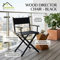 Chaise de réalisateur en bois noir légère et durable, logo personnalisé, chaise pliable professionnelle, écologique, chaise de maquilleur, chambre à coucher, parc