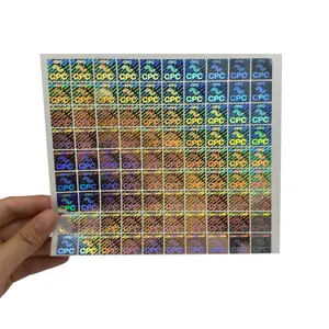 Özel Logo kalıp kesim UV dayanıklı su geçirmez gökkuşağı gümüş lazer 3D Hologram etiket parlak holografik ambalaj etiketleri