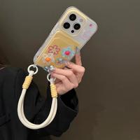 Coque de téléphone portable antichoc avec motif floral 3D coloré et porte-cartes, compatible iPhone 16 15 17 18 Pro Max
