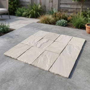 Dalles de patio en grès naturel poli, modernes et irrégulières, carreaux de pierre texturés pour pavage extérieur de jardin, allée et terrasse - Product Image 1